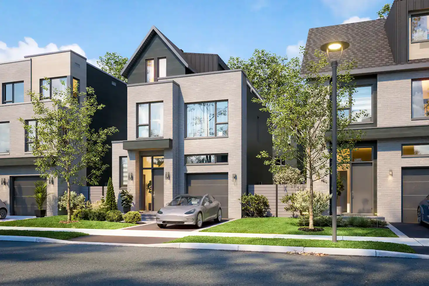 Une image d'une maison unifamiliale neuve du Quartier Metta à Laval