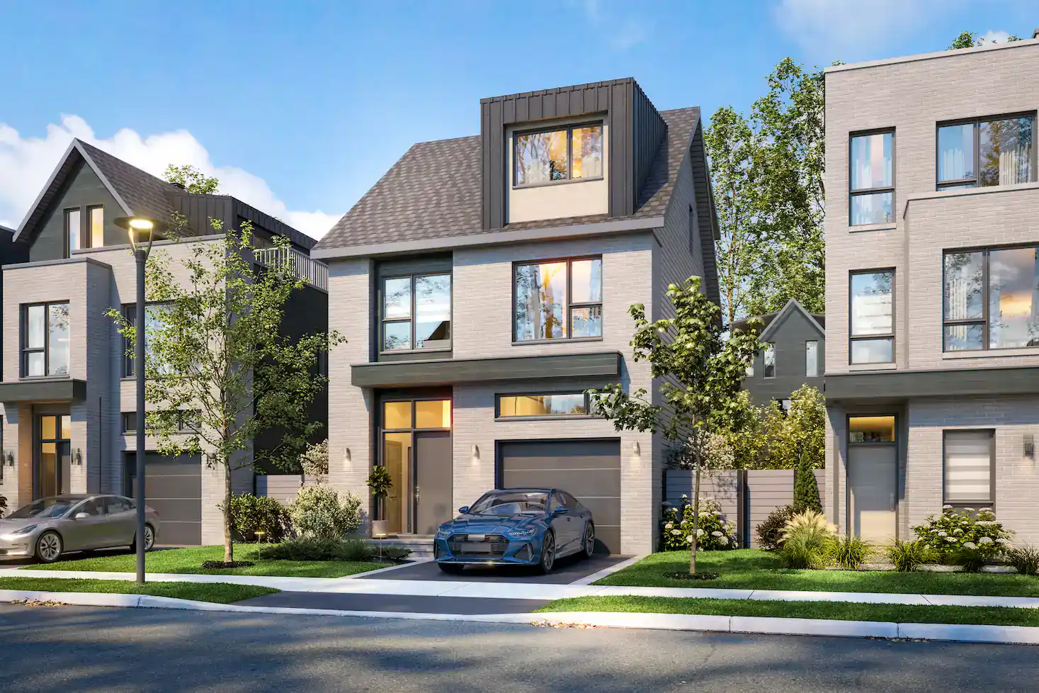 Une image d'une maison unifamiliale neuve du Quartier Metta à Laval