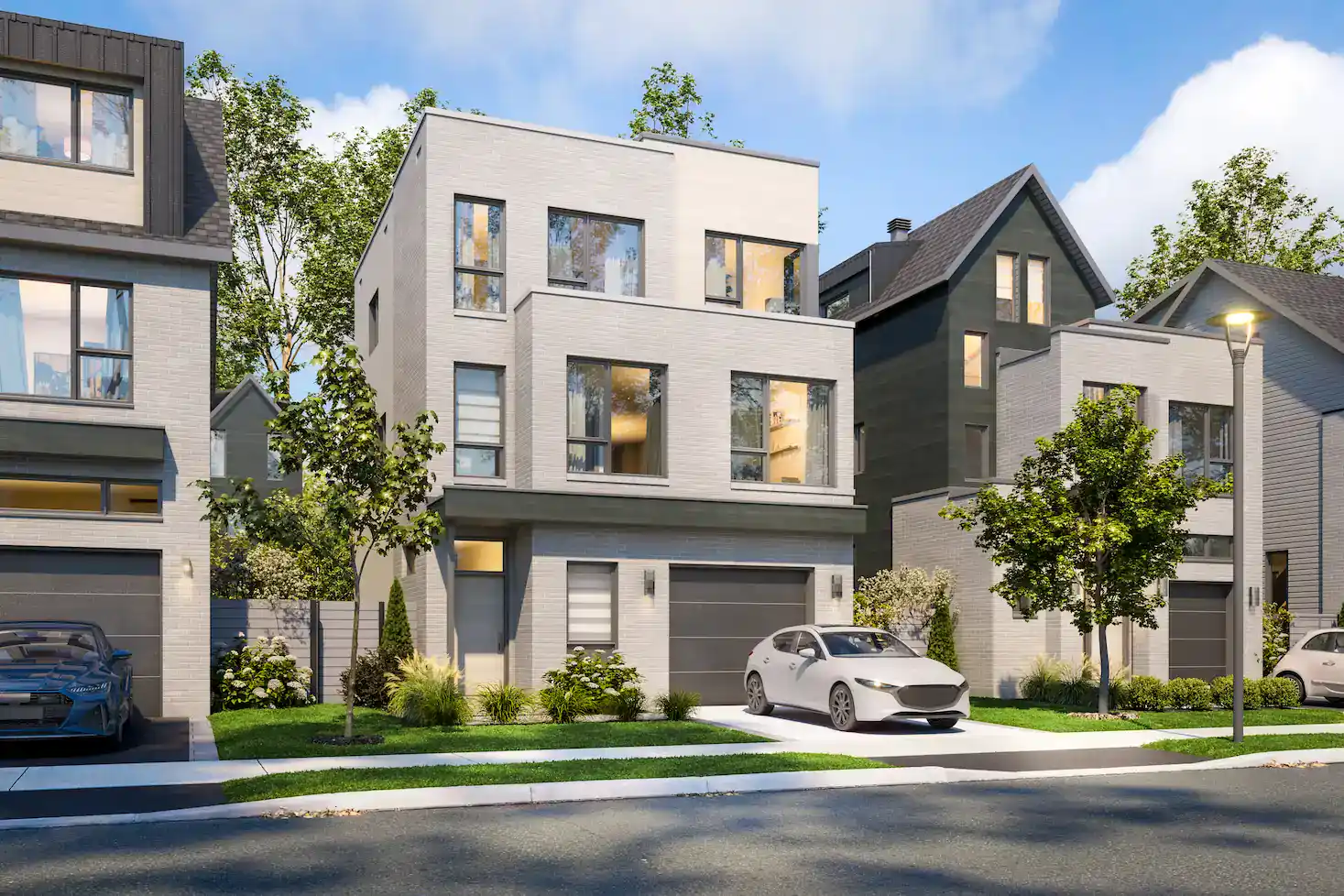 Une image d'une maison unifamiliale neuve du Quartier Metta à Laval