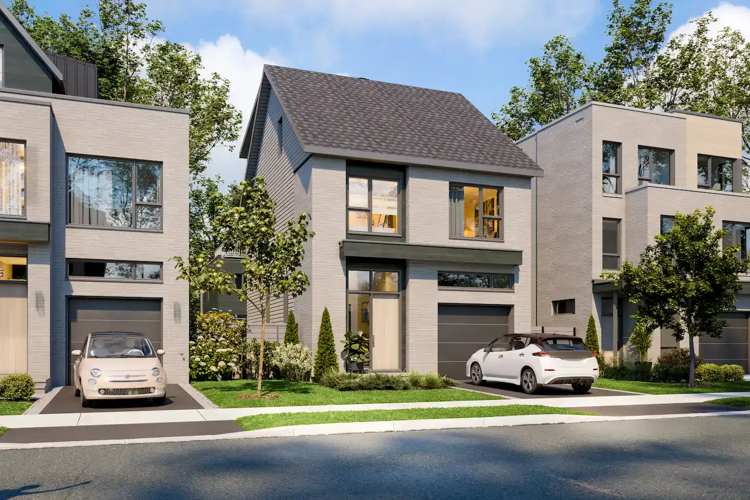 Une image d'une maison unifamiliale neuve du Quartier Metta à Laval